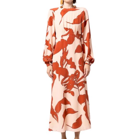 Johanna Ortiz Creencias Humanas Maxi Dress Kimono Honey Floral Backless 10 NWT - Picture 1 of 12
